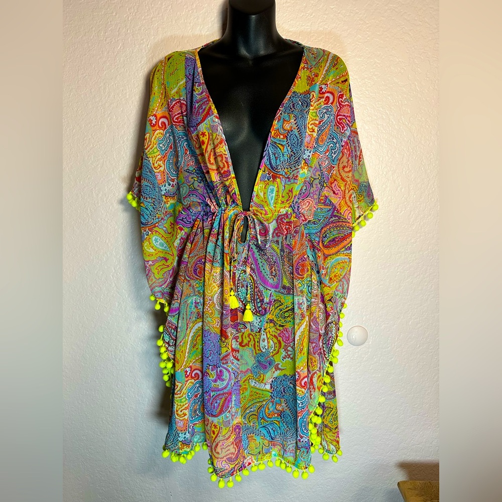Bleu Rod Beattie Multicolor Paisley Mini Dress